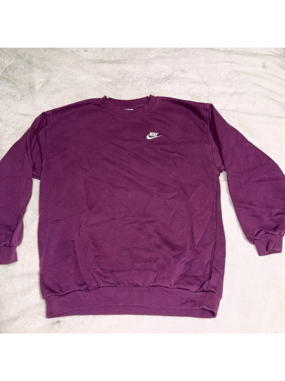 Nike Womens XL Purple Fleece Crewneck Sweatshirt Embroidered Swoosh